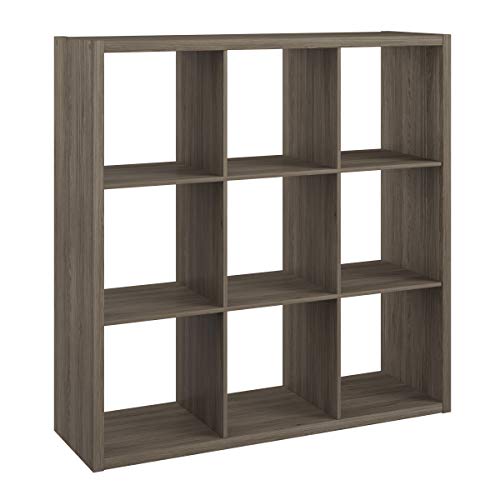 ClosetMaid 4590 Heavy Duty Decorative Bookcase Open Back 9-Cube Storage Organizer in Graphite Gray with Hardware for Closet, Home, Office, or Toys - color: Graphite Gray, size: 9-Cube