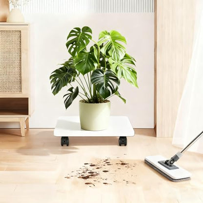 2 Pcs Under Desk Printer Stand with 4 Caster Wheels, White Movable Printer, White Rolling Plant Rack Tray, Multiple Places Such As Living Room, Bedroom to Place Scanners, Fax Machines
