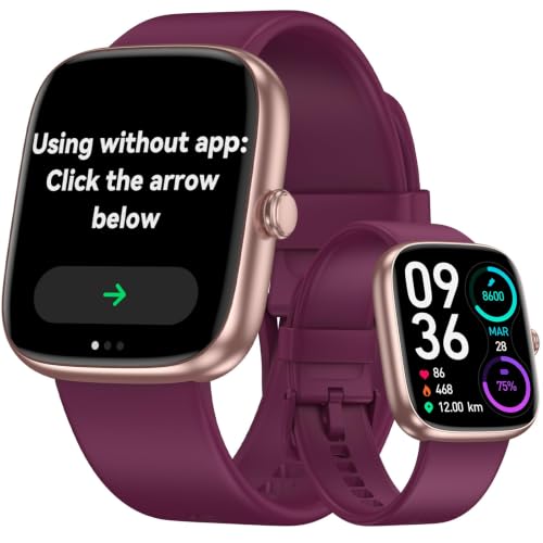 Senior-Friendly Pedometer Watch, Step Counter, No App or Phone Required | Privacy-Focused, Big Font display, IP68 Water Resistance, 7 Days Battery, Alarm, Heart Rate, SpO2 Monitor, Sleep Monitor - color: Purple