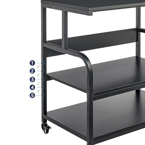 Fannova 32.3"x18.9" Extra Large Printer Stand with Adjustable Storage Shelf - color: Black, size: 32.3"W x 18.9"D x 32.1"H