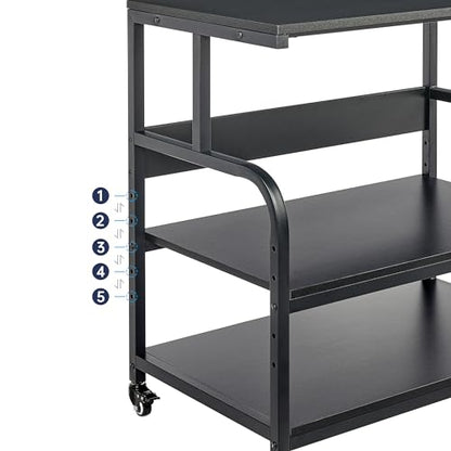 Fannova 32.3"x18.9" Extra Large Printer Stand with Adjustable Storage Shelf - color: Black, size: 32.3"W x 18.9"D x 32.1"H