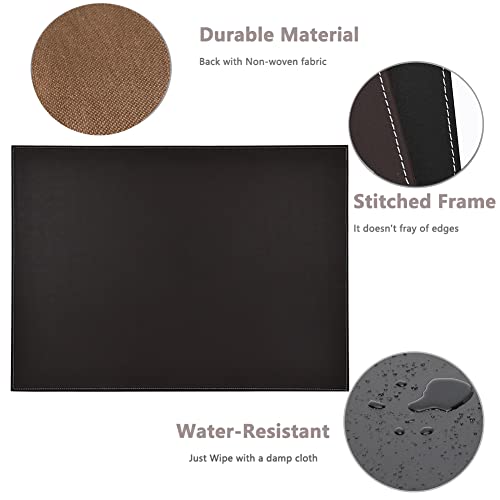 KINGFOM Desk Pad & Mat 24" x 18" Protector Large Mouse Pad PU Leather for Desktops and Laptops (Brown) - color: Brown-a111