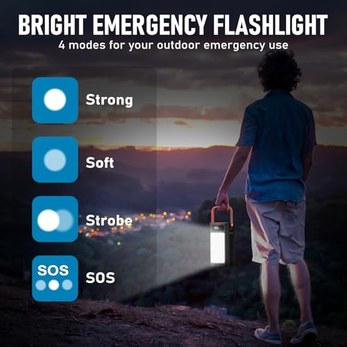 PGYOB Portable Power Bank Power Station, 27000mAh Outdoor Generator with SOS Light, Backup Battery Charger for MacBook, iPhone, Samsung, Home use, Outdoor Camping, RV Trip - size: 99Wh