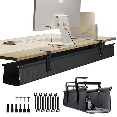 Ascrono Original Under Desk Cable Management Tray, Black, 53.9" - color: Black, size: Extra Large (53.9 in)