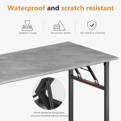 DlandHome 31.5 Inch Small Folding Computer Desk for Home Office, Grey - color: Grey, size: 31.5 Inches