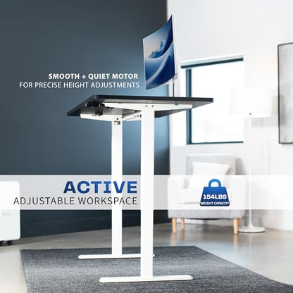VIVO Black 60 x 30 in Standing Desk, DESK-KIT-0W6B - color: Black Top / White Frame, size: 60 x 30 inch