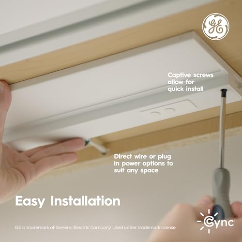 Cync GE Reveal HD+ Smart Under Cabinet Light Bar, Color Changing, 12in | App-controlled RGB smart lighting strip, voice compatible, easy install, ideal for kitchen counters, home automation - size: 12 Inch, style: Light Bar