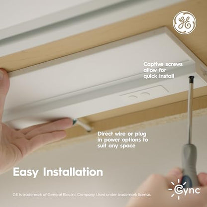 Cync GE Reveal HD+ Smart Under Cabinet Light Bar, Color Changing, 12in | App-controlled RGB smart lighting strip, voice compatible, easy install, ideal for kitchen counters, home automation - size: 12 Inch, style: Light Bar
