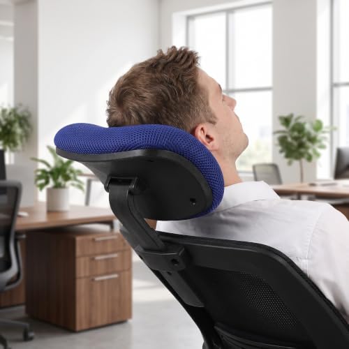 Lurrose Office Chair Headrest Attachment: Detachable Neck Support for Computer Desk and Office Work Chairs - Adjustable Height Extender Headrest 11x8.6