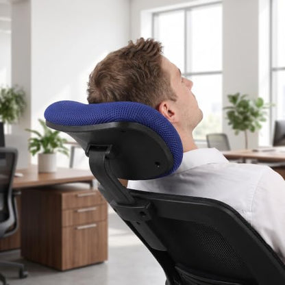 Lurrose Office Chair Headrest Attachment: Detachable Neck Support for Computer Desk and Office Work Chairs - Adjustable Height Extender Headrest 11x8.6