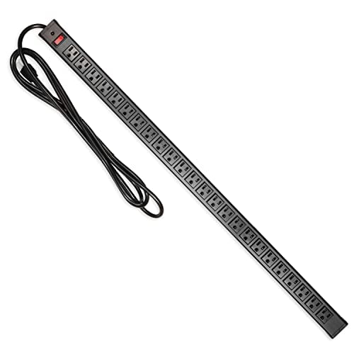 Iron Forge Cable 24 Outlet Metal Surge Protector Power Strip, 9 Ft | 24 Grounded Outlets, Metal Housing - For Home, Office & Workshop - style: 24 outlet
