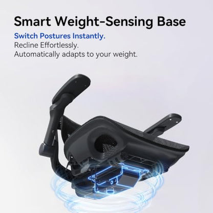 SIHOO B300 PRO Ergonomic Office Chair with Footrest, Mesh Desk Chair, Black - color: True Balck, size: Pack of 1
