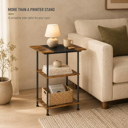Large Printer Stand with Storage Rolling Printer Cart with Wheels - color: Rustic Brown