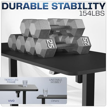VIVO Black 60 x 30 in Standing Desk, DESK-KIT-0B6B - color: Black Top / Black Frame, size: 60 x 30 inch