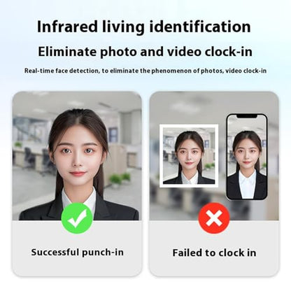 Face Recognition Attendance System, Biometric Time Clock with 4.3 Inch LCD Display, 2000 Face Capacity, Dual Camera Access Control Machine for Offices Hotels Factories, Export Data via USB