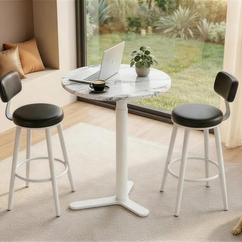 FLEXISPOT Gas Spring Lift Sit-to-Stand Table,20" Round Bar Table - color: Marble Finish, size: 20‘’
