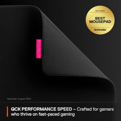 SteelSeries QcK L Performance Speed Gaming Mousepad — Extra Density for a Smooth Glide — Low-Profile Edge Stitching — Non-Slip Neoprene Rubber Base — 16.54 x 19.29 inch — FPS, MOBAs, RTS, MMO - size: Large, style: Speed
