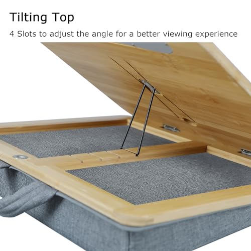 Adjustable Lap Desk for Laptop with Cushion Tablet Phone Holder - size: 16.5"x13.4" Height-adjustable