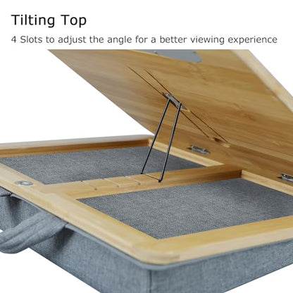 Adjustable Lap Desk for Laptop with Cushion Tablet Phone Holder - size: 16.5"x13.4" Height-adjustable
