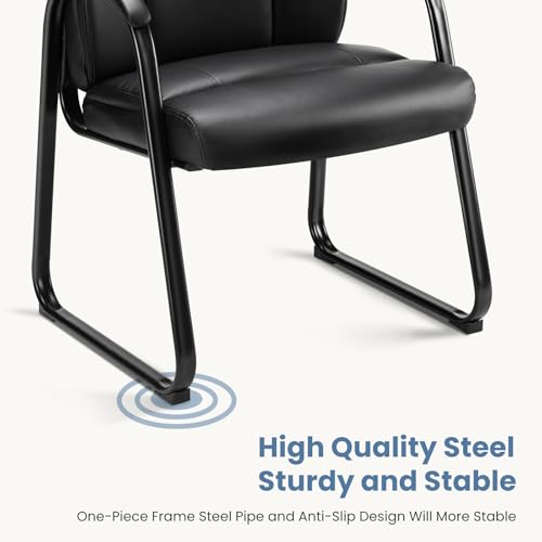 DUMOS Office Desk Guest Chair Set of 6, Leather Waiting Room Chairs with Padded Arms for Elderly Home Reception Area Conference Room Lobby Side breakroom - size: Set of 6