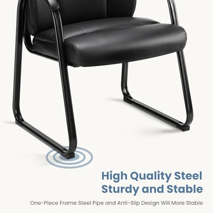 DUMOS Office Desk Guest Chair Set of 8, Leather Waiting Room Chairs with Padded Arms for Elderly Home Reception Area Conference Room Lobby Side breakroom - size: Set of 8