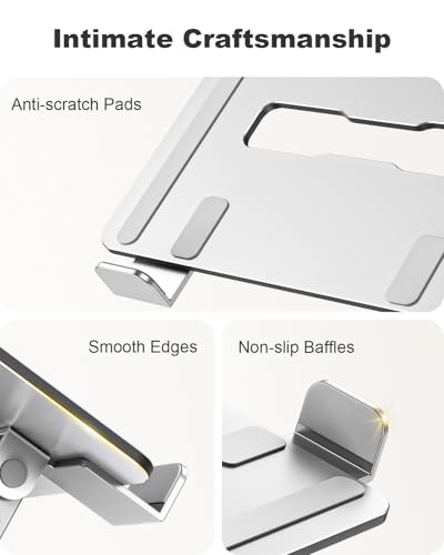 RIWUCT Laptop Stand for Desk Adjustable Height, Ergonomic Laptop Riser