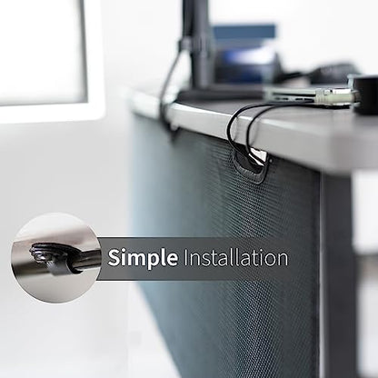 VIVO Black 71 inch Under Desk Privacy and Cable Management Organizer Sleeve, Wire Hider Kit Panel System, DESK-SKIRT-71 - size: 71" Panel