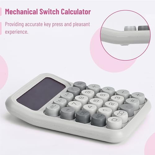 Mr. Pen- Mechanical Switch Calculator, 12 Digit Large LCD Display | Gray with Big Buttons, Mechanical Switch Calculator for Home, School, Office - color: Gray