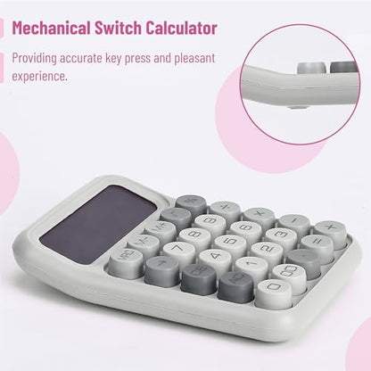 Mr. Pen- Mechanical Switch Calculator, 12 Digit Large LCD Display | Gray with Big Buttons, Mechanical Switch Calculator for Home, School, Office - color: Gray