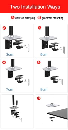 XSJ8013C Aluminum Alloy Ultra Long Arm LED LCD Monitor Holder Table Clamping Full Motion Monitor Mount Support (Silver) - color: Silver
