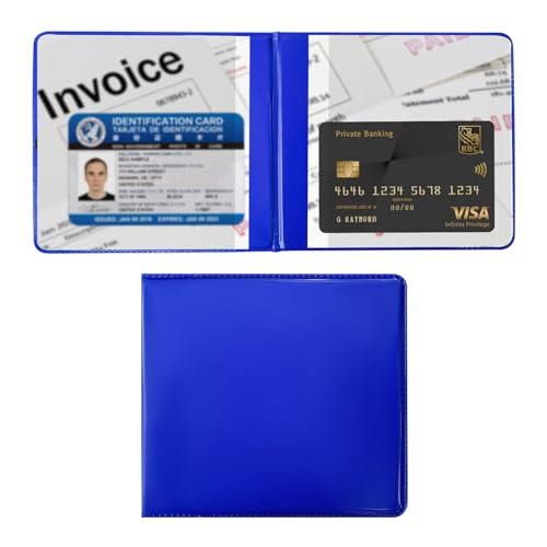 Ziciner Car Registration and Insurance Holder, 5.2"× 4.7" Premium Auto Glove Box Organizer with Closure, Essential Vehicle Document Holder for Card, Driver License (Blue) - color: Blue, size: 1 PC