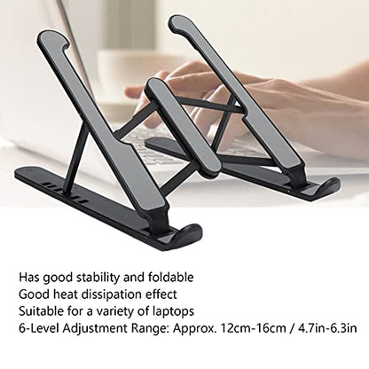 Sorandy Laptop Stands, Foldable Riser, Ergonomic Ventilated Cooling Computer Notebook Stand, Ideal for Heightening Frame (Black)