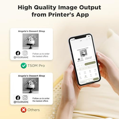 SUPVAN T50M Pro Bluetooth Label Maker Machine with Tape, Black | Wide Waterproof Label, High Image Quality, App with 30 Fonts and 660+ Icons, Inkless, for School, Home, Small Business