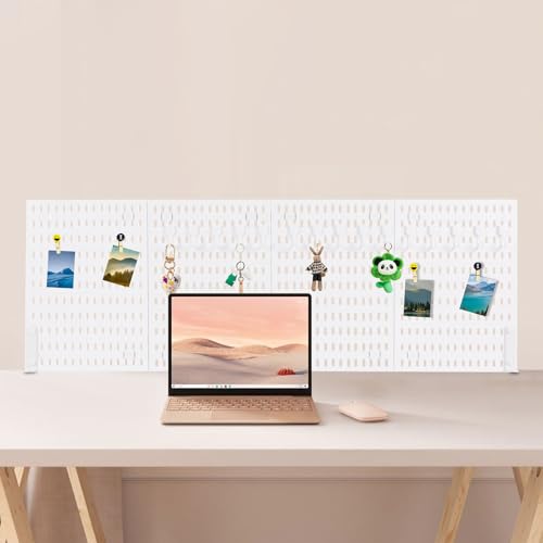 Desk Divider for Office, Desk Privacy Panels Tabletop Partition with 4 Boards & 3 Clamps, Clamp On Privacy Screen Shield for Office Counter, L46.5*H15.7in (White)