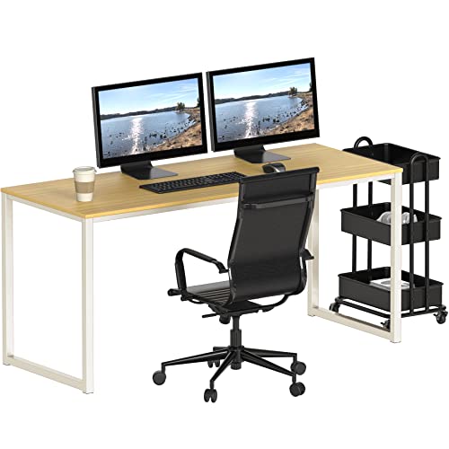 SHW Mission 55-Inch Home Office Computer Desk, Oak - color: Oak, size: 55-Inch