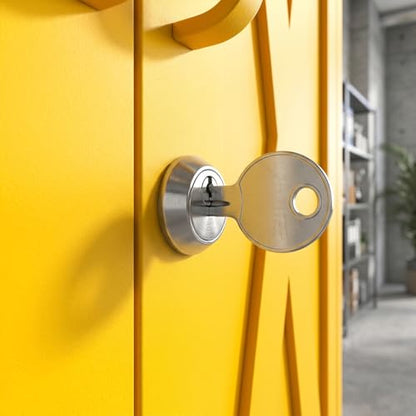 61" Yellow Steel Locking Cabinet, Tall Metal Storage Locker with 3 Adjustable Shelves, Secure Organizer Cabinet for Home Office, Garage, Classroom - color: Yellow, style: 61"H-Cabinet-CX