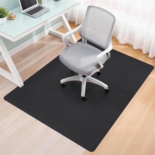 Office Chair Mat for Hard Floors,40"x48" Anti-Slip Waterproof Hardwood Floor Chair Mat,Heavy Duty Floor Protector Rolling Chairs for Home Office(Black) - color: Black, size: PVC 40"x48"
