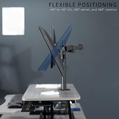 VIVO Gray 32 in Standing Desk Converter with Monitor Stand, DESK-V000K-M2G - color: Grey, size: 32"