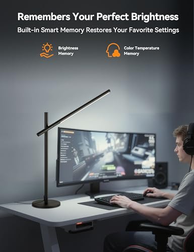 Tubicen LED Desk Lamps,Modern Touch Adjustable Table Lamps,3-Color Dimmable