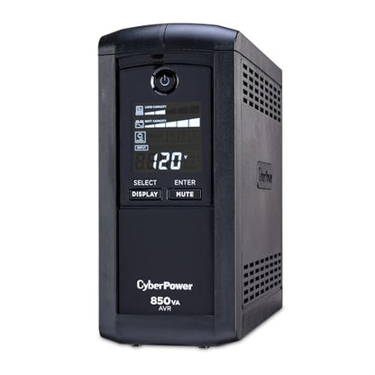 CyberPower CP850AVRLCD Intelligent LCD UPS Battery Backup | Surge Protector, 850VA/510W, 9 Outlets, AVR, Mini-Tower - size: 850VA