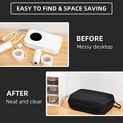 Phomemo D30 Label Maker Machine with case and 4 Rolls Label Tape, Portable Bluetooth Label Printer, Small Smart Phone Handheld Sticker Mini Labeler Multiple Templates Font Icon Easy to Use