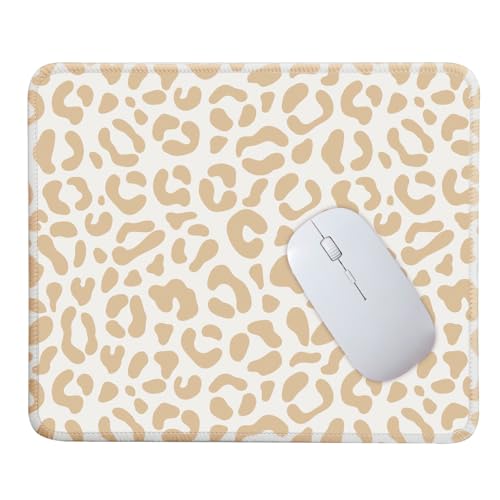 Mouse Pad for Desk with Stitched Edge, Premium Cute Washable Mouse Pads. Computer Mousepad with Non-Slip Rubber Base, Mousepads for Laptop, 9.25x7.75x0.12 inch (Leopard Grace) - color: Leopard Grace
