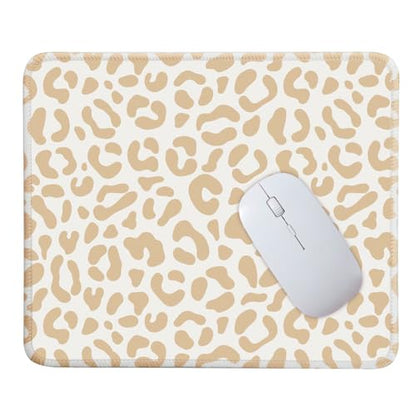 Mouse Pad for Desk with Stitched Edge, Premium Cute Washable Mouse Pads. Computer Mousepad with Non-Slip Rubber Base, Mousepads for Laptop, 9.25x7.75x0.12 inch (Leopard Grace) - color: Leopard Grace