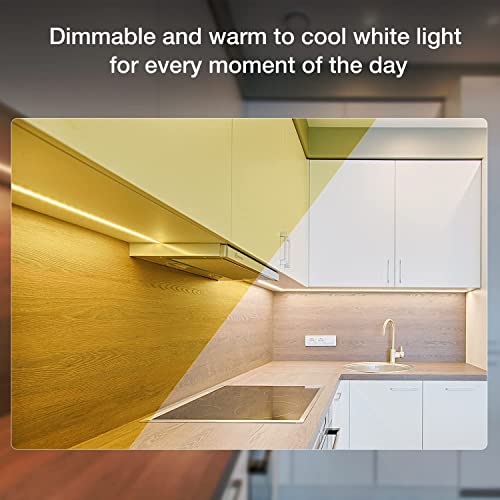 DAYBETTER 8 PCS Under Cabinet Lighting Kit, Bright Under Cabinet Lights, Flexible Led Strip Lights with Remote, for Kitchen Cabinets Shelf Desk Counter, 2700K-6500K Warm to Daylight White, 13.2ft - size: 13.2ft