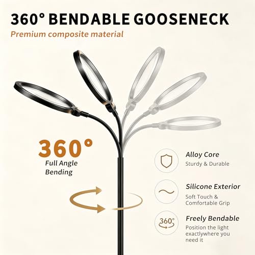 7.1 Inch Extra Large Magnifying Glass with Light and Stand - size: 130mm