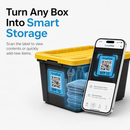 QR Code Labels for Storage Bins & Moving, 48 White Smart Labels - color: White