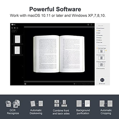 CZUR ET18 Pro Professional Document Scanner, 18MP HD Document Camera | 2nd Gen Auto-Flatten&Deskew Tech, Capture A3, 186 Languages OCR, Convert to PDF/Searchable PDF/Word/Excel, for Windows&macOS - size: ET18 Pro