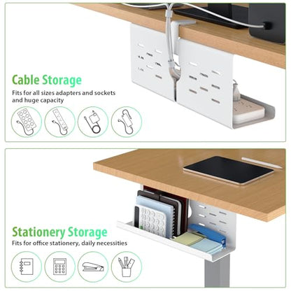 KEEGH 16 in Under Desk Cable Management Tray, Metal Cable Tary, 1 Pack - color: White, size: 1 Pack