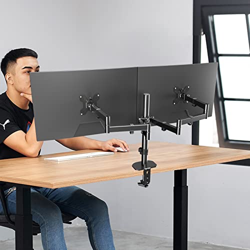Pholiten Dual Long Monitor Stand Desk Mount for 13-32" Screen - style: dual arm