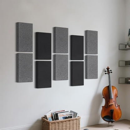 4 Pack Acoustic Panel 23.6"x11.8" Soundproof Fiberglass Panel,Charcoal Grey - color: Charcoal Grey, size: 23.6" x 11.8"-4pcs